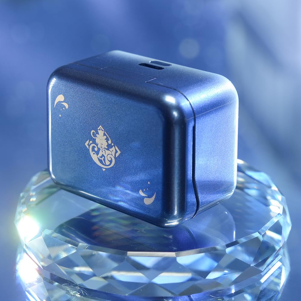 HOYOVERSE Furina earphones compact charging case for on-the-go listening.