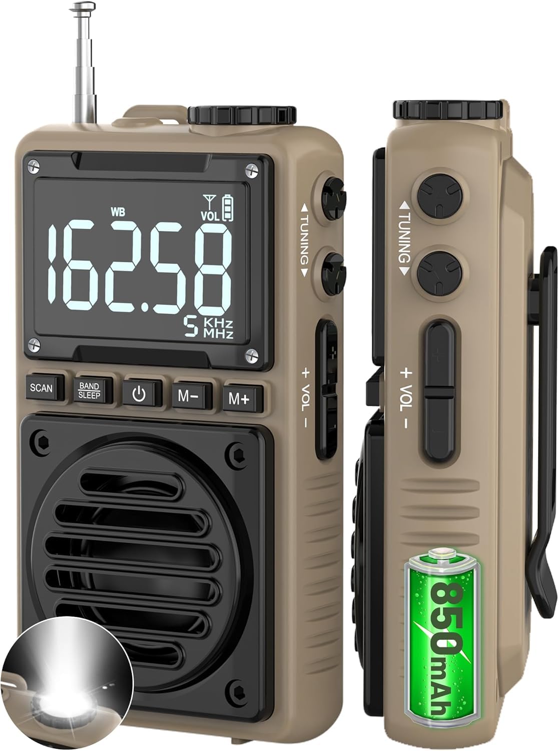 Jazmm digital AM FM weather radio with best reception for reliable outdoor listening.