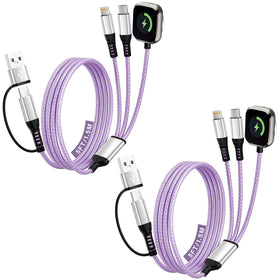 Jogrytece 2-pack 5ft travel charger for multi-device charging on the go