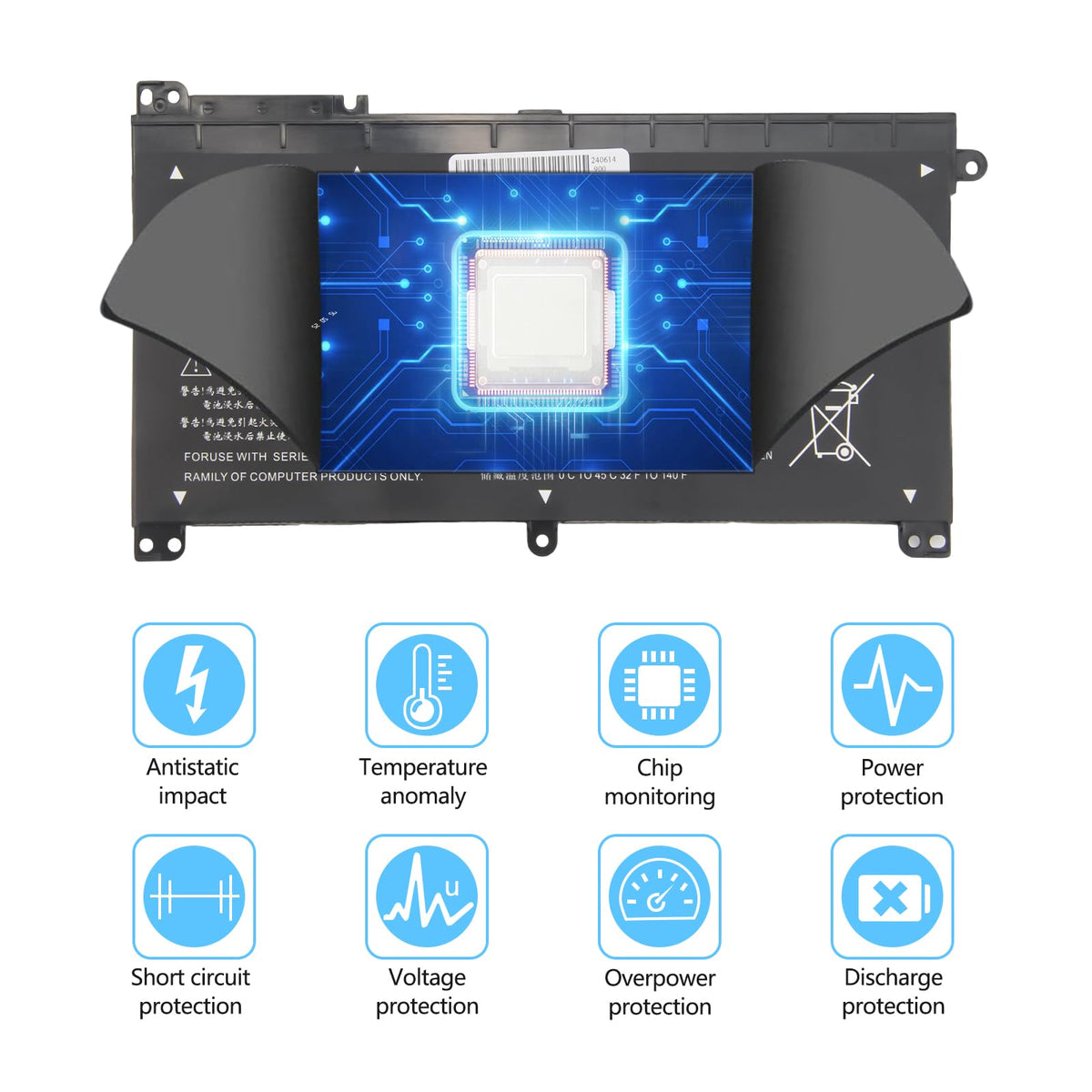A Amanda BI03XL battery compatibility chart highlighting supported models