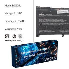 A Amanda BI03XL battery serial label aiding quick verification