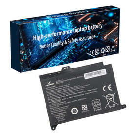 A AMANDA BP02XL battery front view for HP Pavilion, offering extended runtime.
