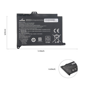 A AMANDA BP02XL battery installed in HP Pavilion.