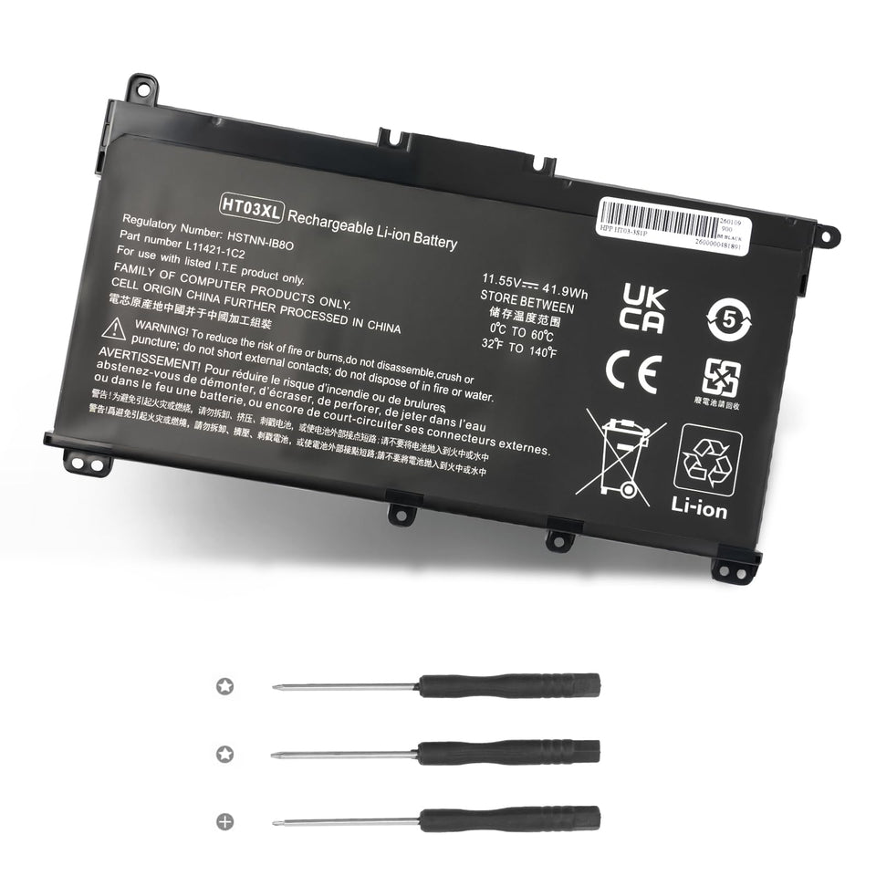 A AMANDA HT03XL battery front view for HP Pavilion laptops