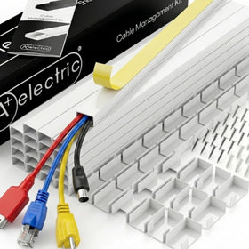 A+ ELECTRIC scale next to a ruler illustrating channel size and capacity for multiple cords