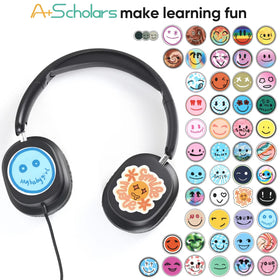 A+ Scholars folded headphones illustrating compact portability and easy storage