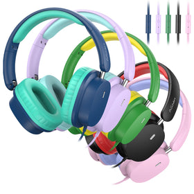 A+ Scholars front view showing colorful kids headphones, clear identification benefit
