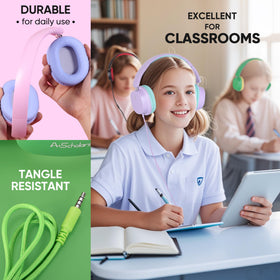 A+ Scholars inline microphone and cable detail for clear spoken communication