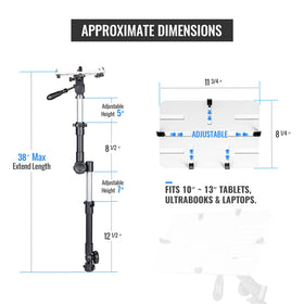AA Products T-100AP P-Tray ABS plastic provides durable laptop support.