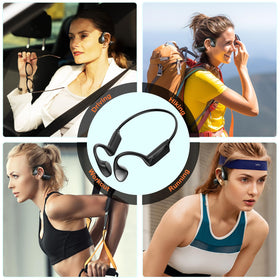 Athlete using Aamft open-ear headphones during running and cycling