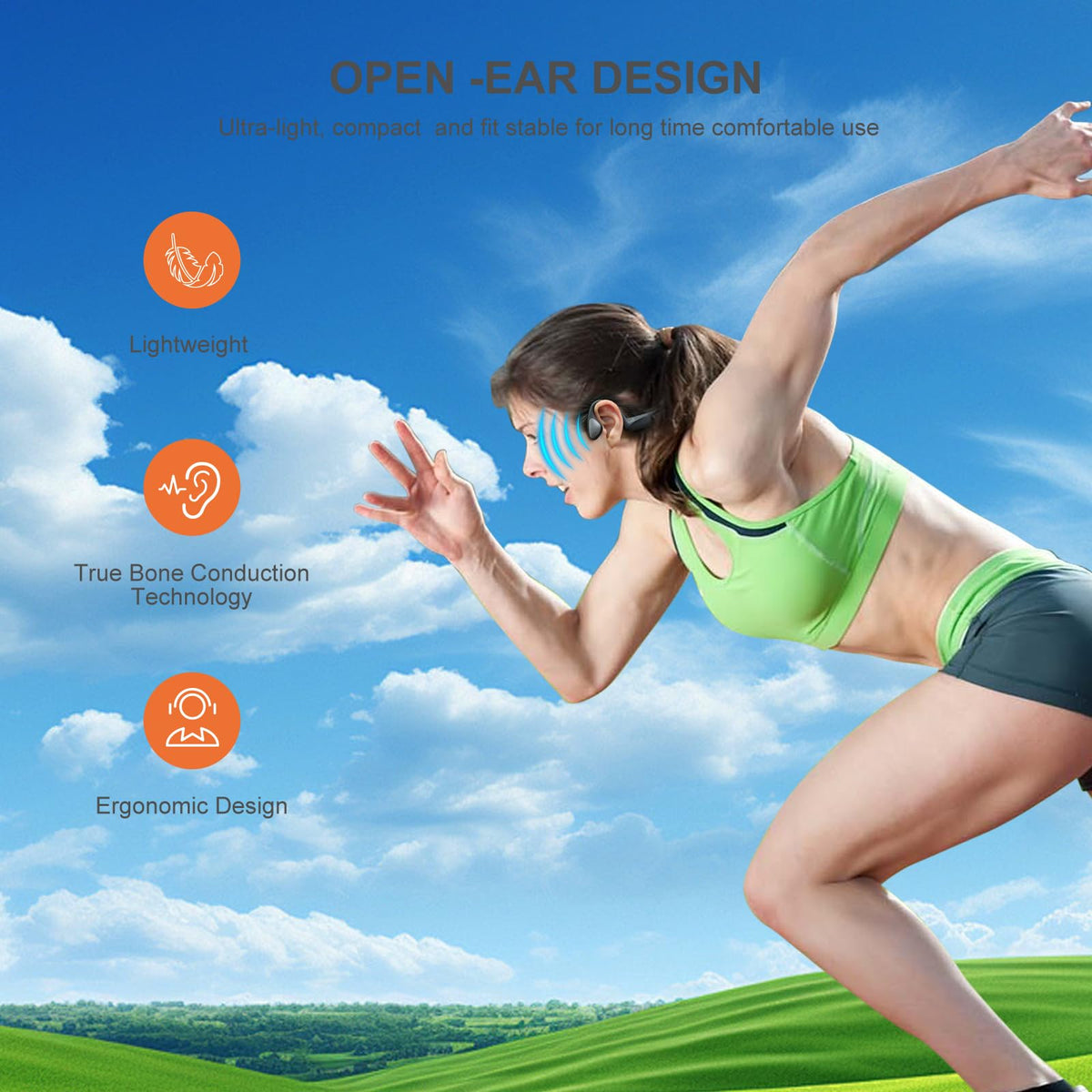 Aamft bone conduction headphones with mic for clear calls during workouts