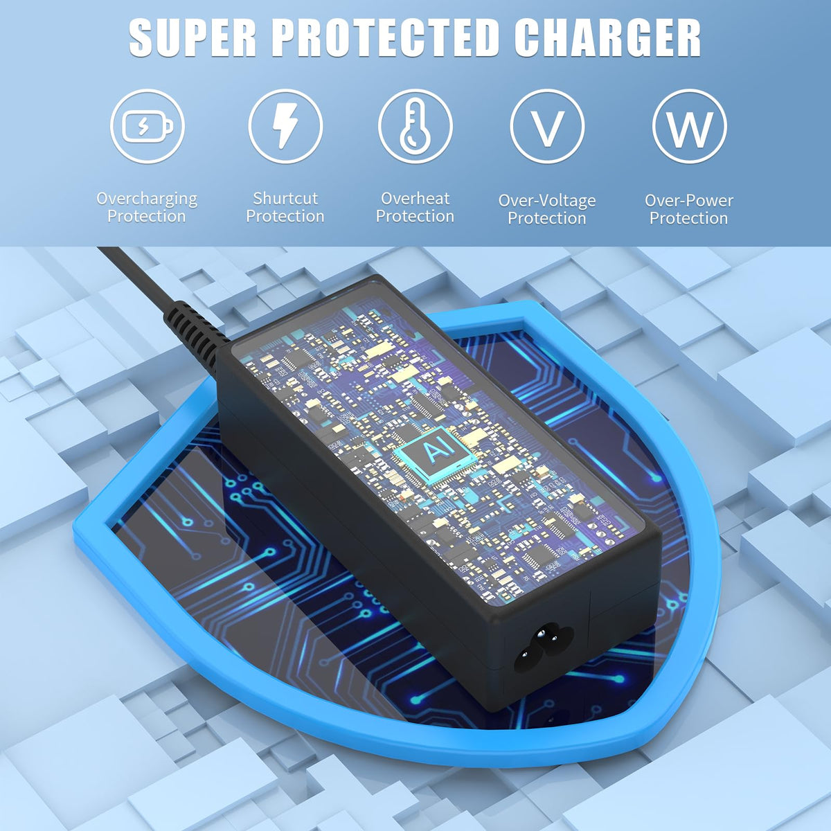 aarleduu compact durable 65W adapter for bag-friendly daily charging