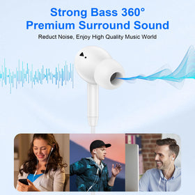 ABCPOW inline remote and microphone close-up for hands-free call control
