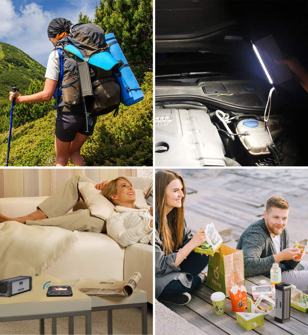 ABFOCE built-in power bank to charge a phone during activity