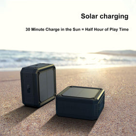 ABFOCE speaker texture detail showing durable silica gel and impact protection