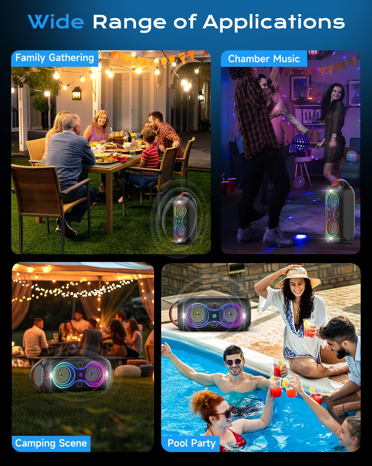 ABigDay DF-720 at an outdoor party setting, durable sound for gatherings