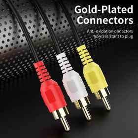 Abireiv 3RCA ends close-up showing sturdy connections