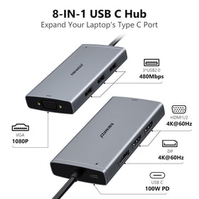 ABIWAZY close-up of HDMI DisplayPort VGA and USB ports for reliable connections