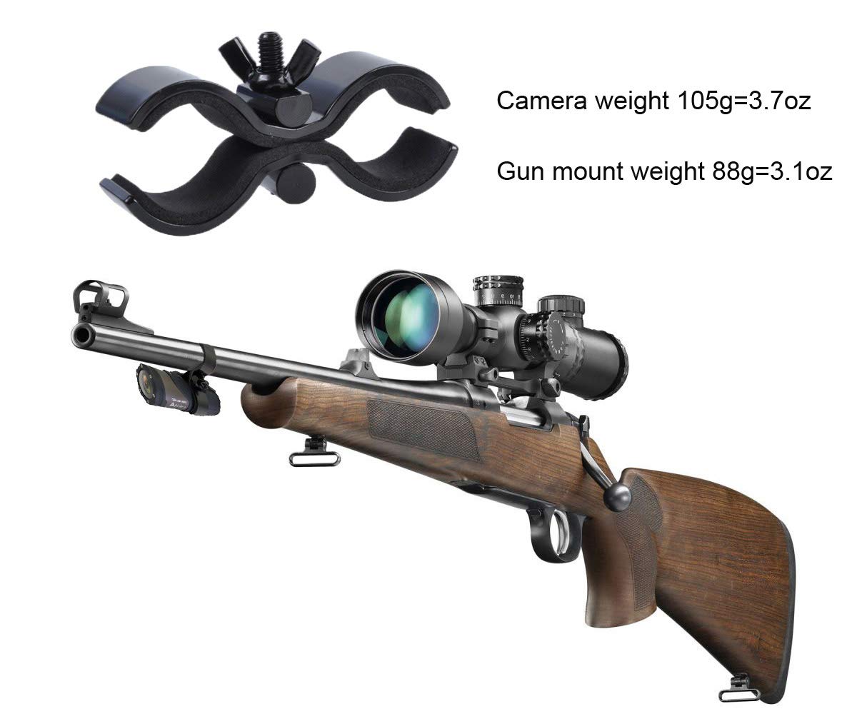 ABLEBRO X68 SOLO attached to gun clip demonstrating stable mounted hunting POV recording