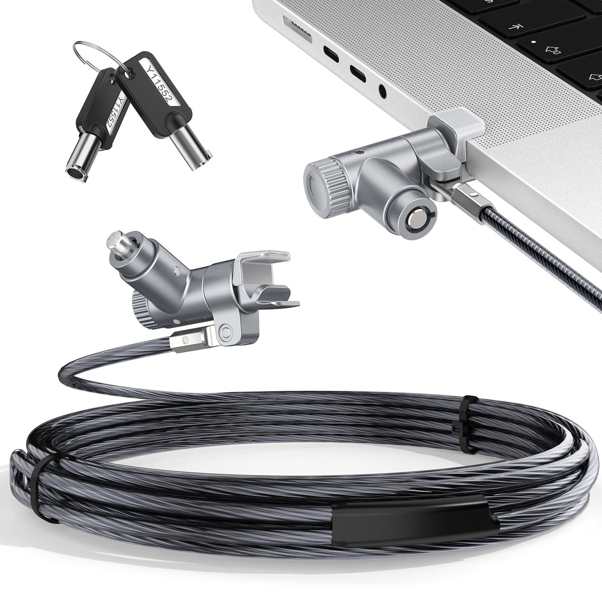 AboveTEK bottom vent slot secures MacBook Pro without blocking ports.