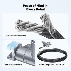 AboveTEK cut-resistant steel cable resists cutting for daily peace of mind.