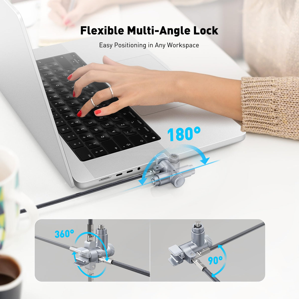 AboveTEK soft silicone contact protects the MacBook Pro finish.