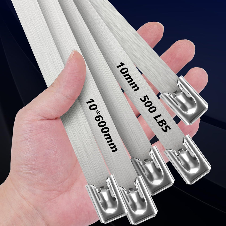 ABSupus front packaging showing 24-inch stainless steel ties and quantity