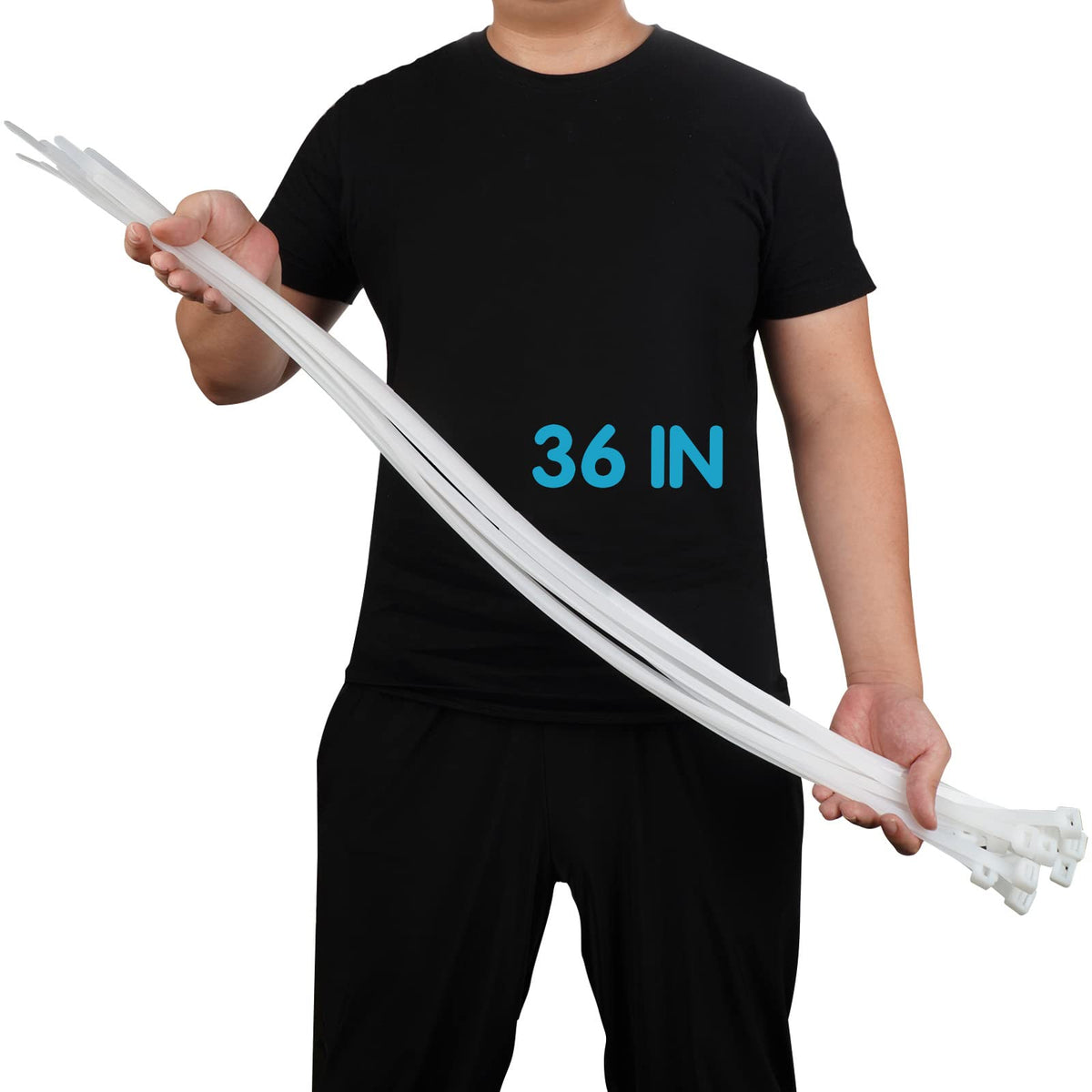ABSupus front packaging showing 60 long zip ties and product benefits