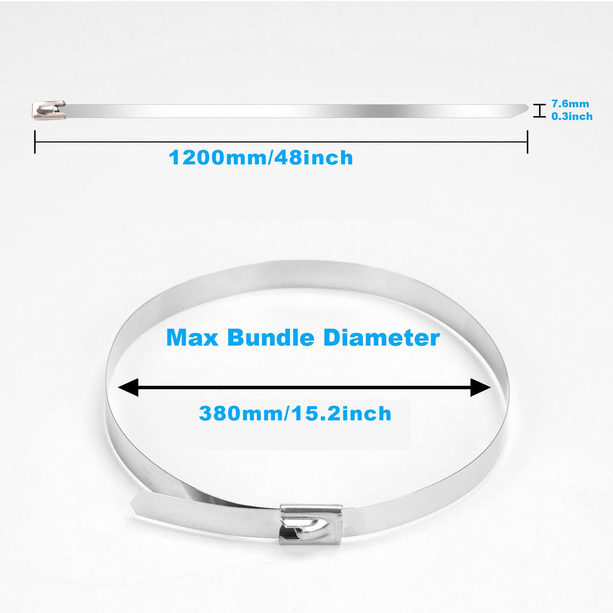 ABSupus metal zip tie for bundling cables, pipes, and equipment