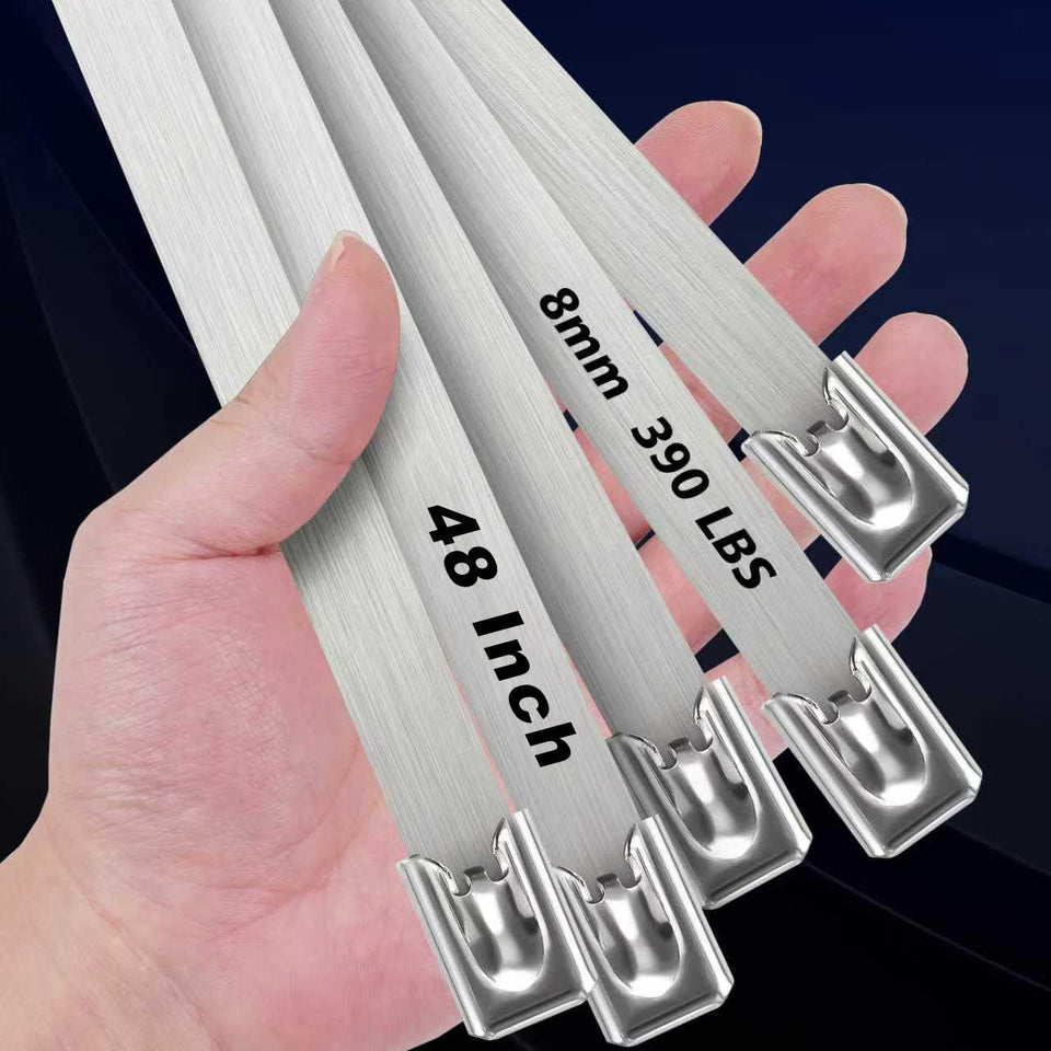 ABSupus 48-inch metal zip tie, 500lb strength for heavy-duty outdoor bundling