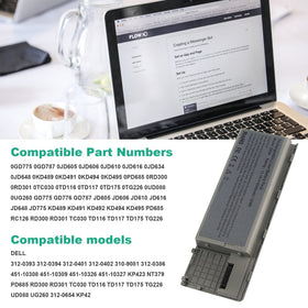 AC Doctor laptop battery for Dell Latitude D630 side-ports ready for mobile use