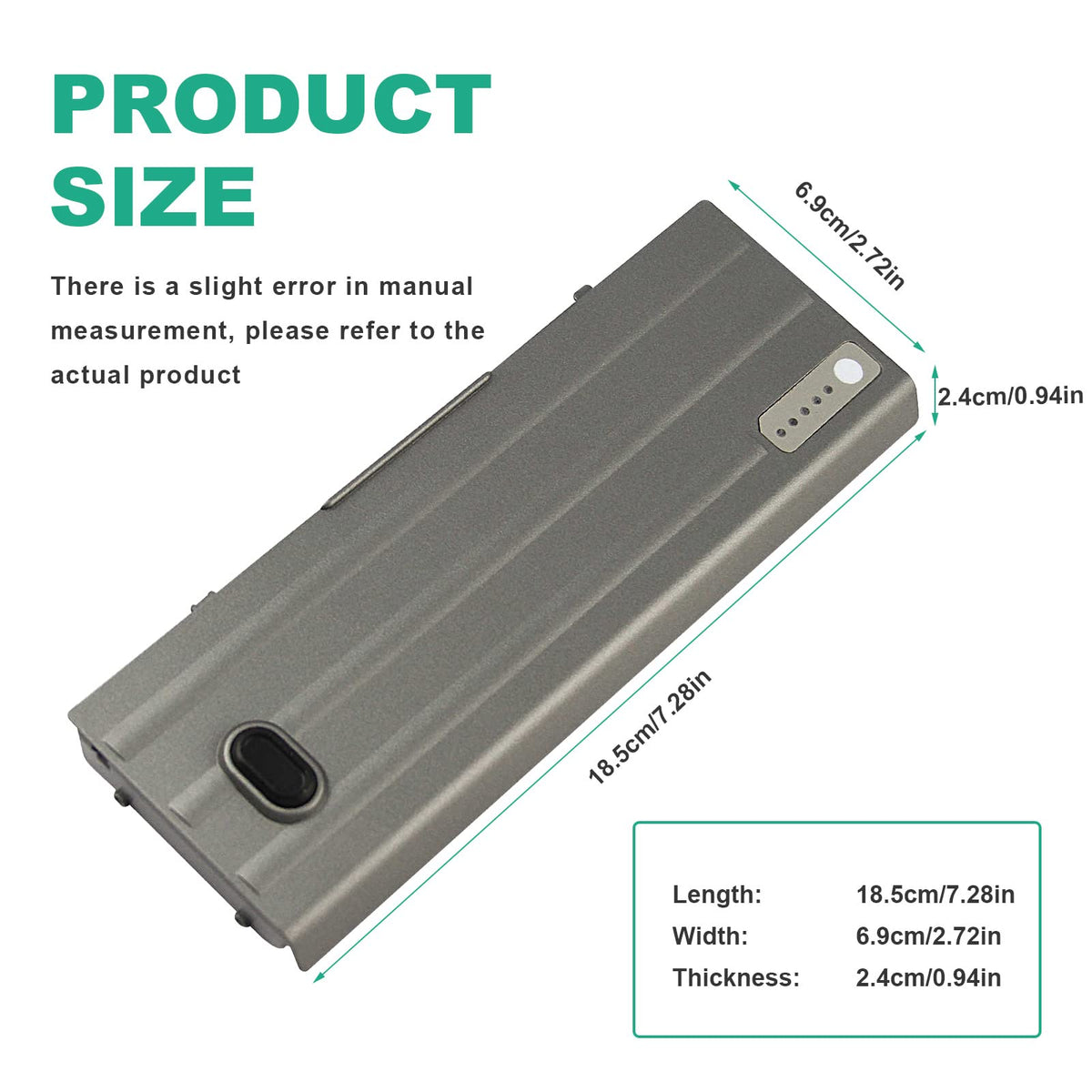 AC Doctor laptop battery for Dell Latitude D631 label visible, easy compatibility check