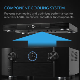 AIRCOM S8 rear exhaust design dissipates heat from AV components.