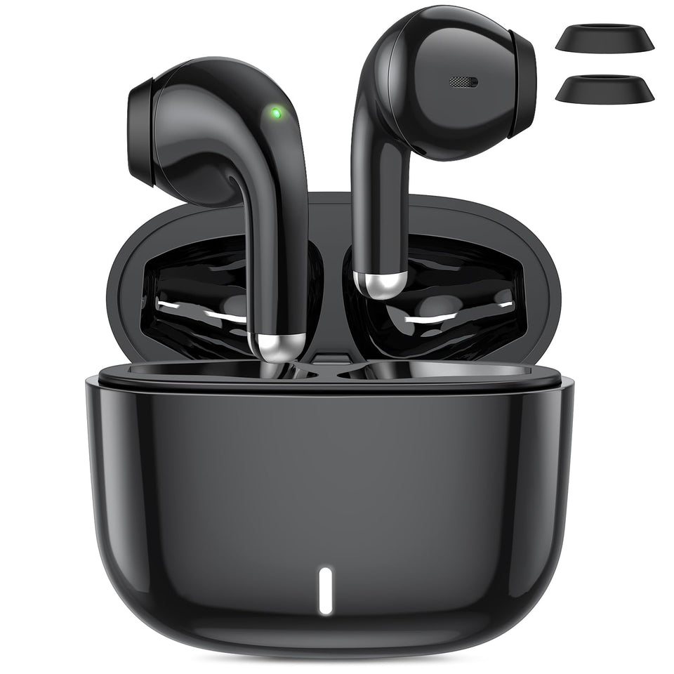 ACAGET wireless headphones with charging case showing seamless Samsung pairing for daily use