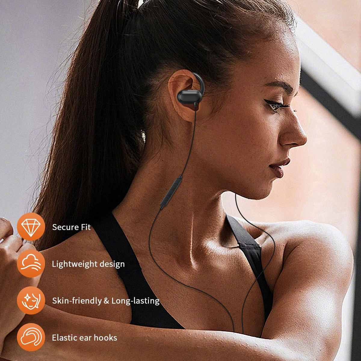 ACANDYA earbuds in compact storage case for travel