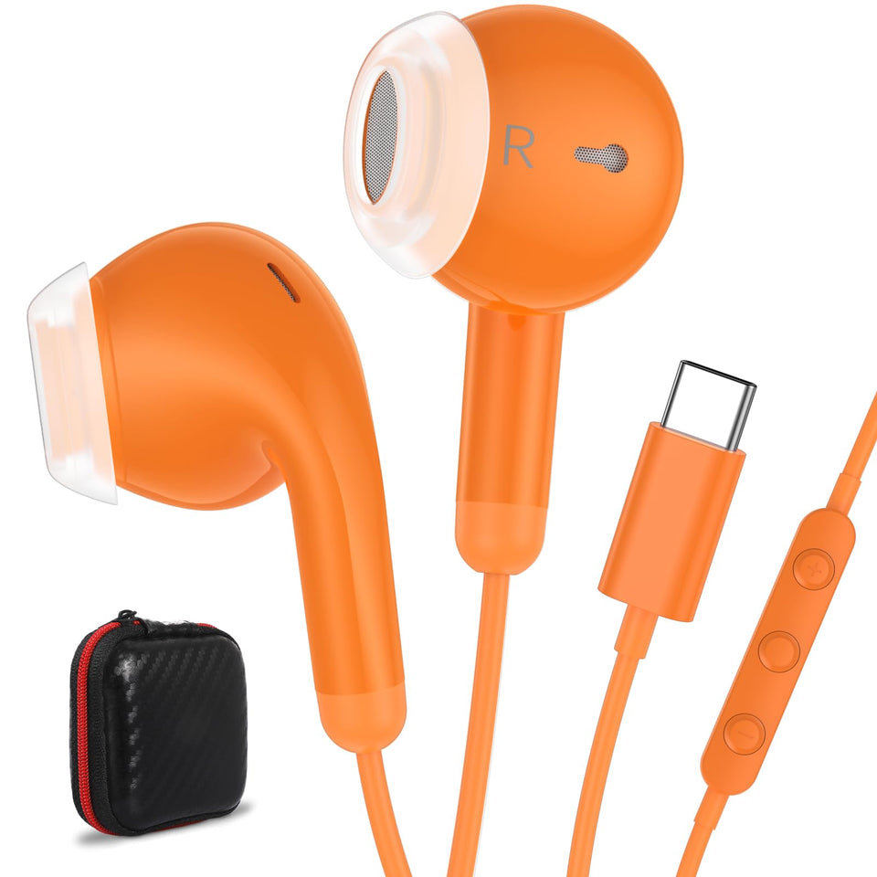 ACANDYA USB-C Earbuds case view, portable storage for travel.
