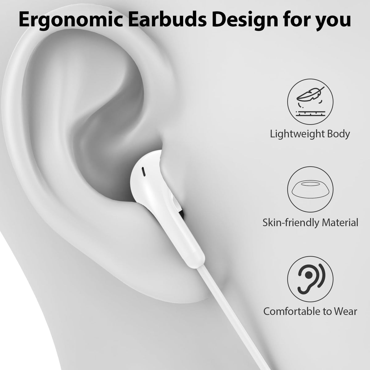 ACANDYA USB-C Earbuds come with a compact storage case for travel.