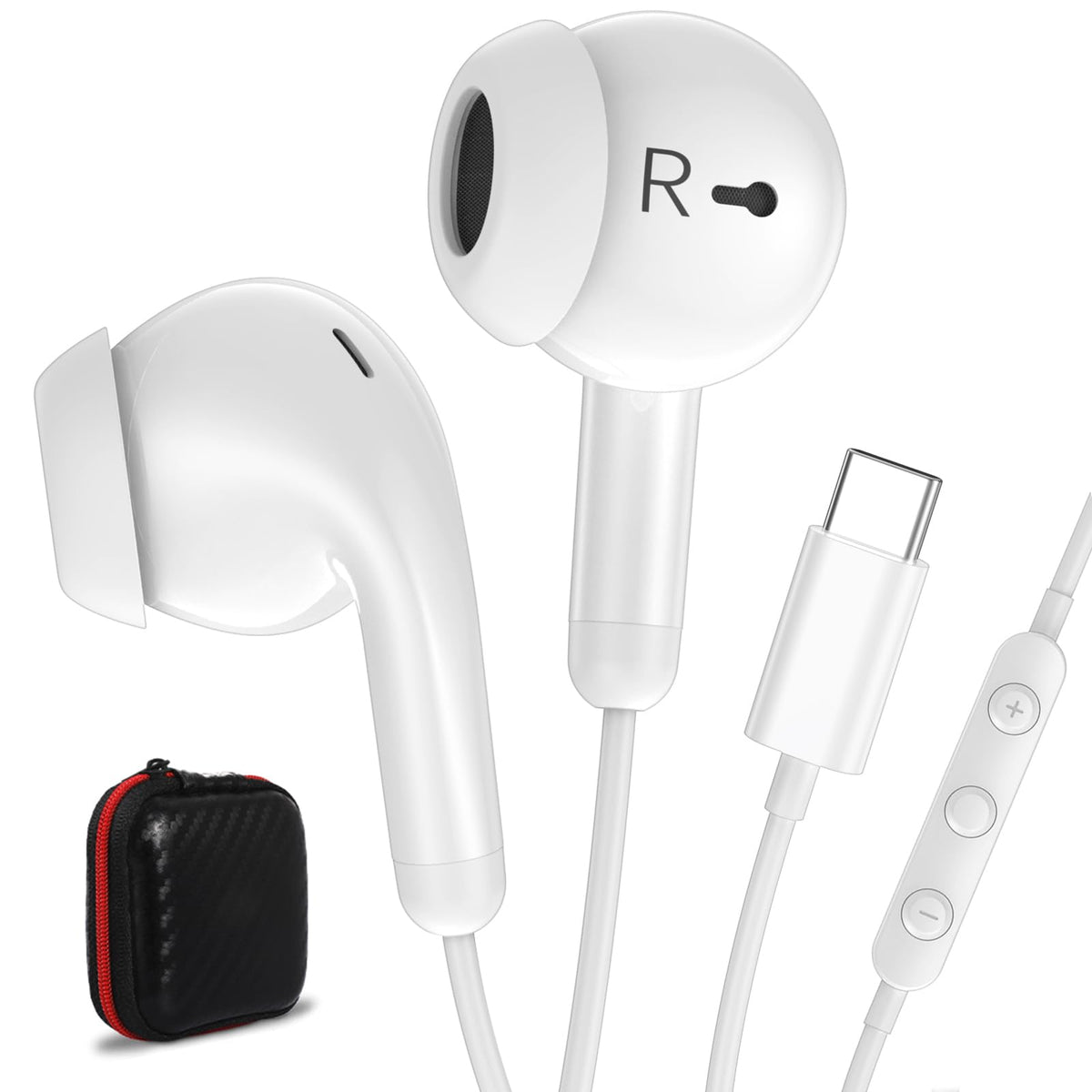 ACANDYA USB-C Earbuds with ergonomic fit for comfortable in-ear use and effective noise isolation.