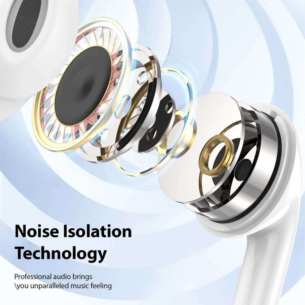 ACANDYA USB-C Earbuds with inline microphone for hands-free calls and voice control.