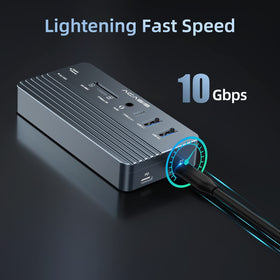 ACASIS 10-in-1 USB-C hub with multiple ports for peripherals and data transfer