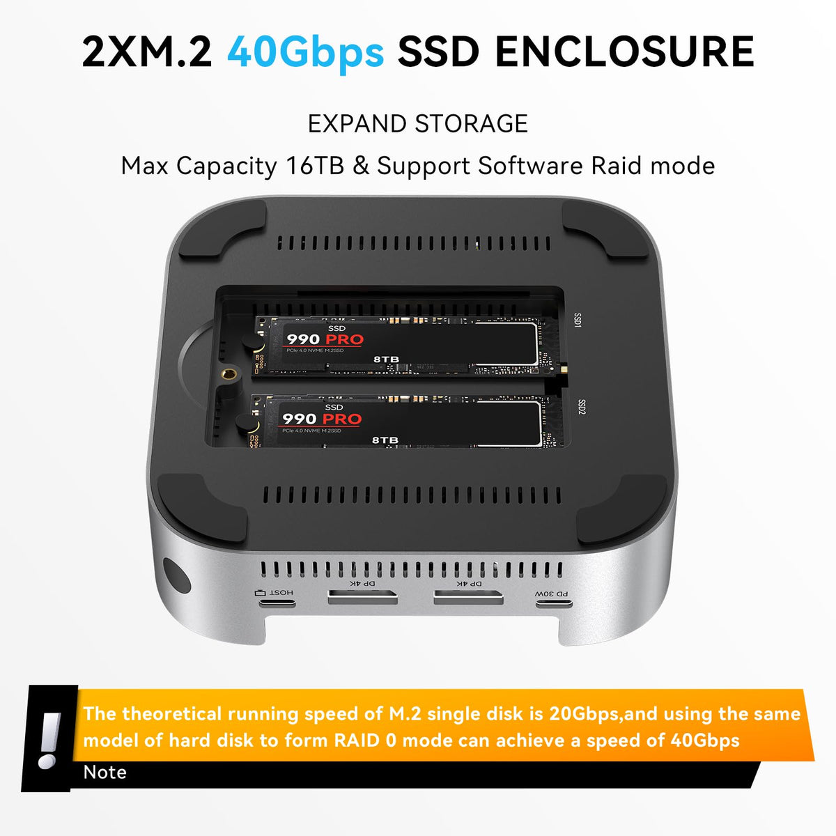 ACASIS dock demonstrating 4K60Hz DisplayPort support for multiple displays