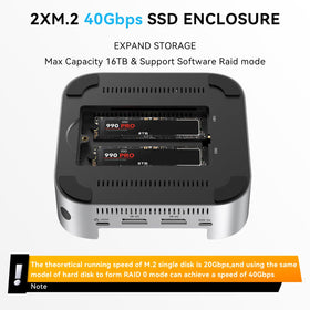 ACASIS dock demonstrating 4K60Hz DisplayPort support for multiple displays
