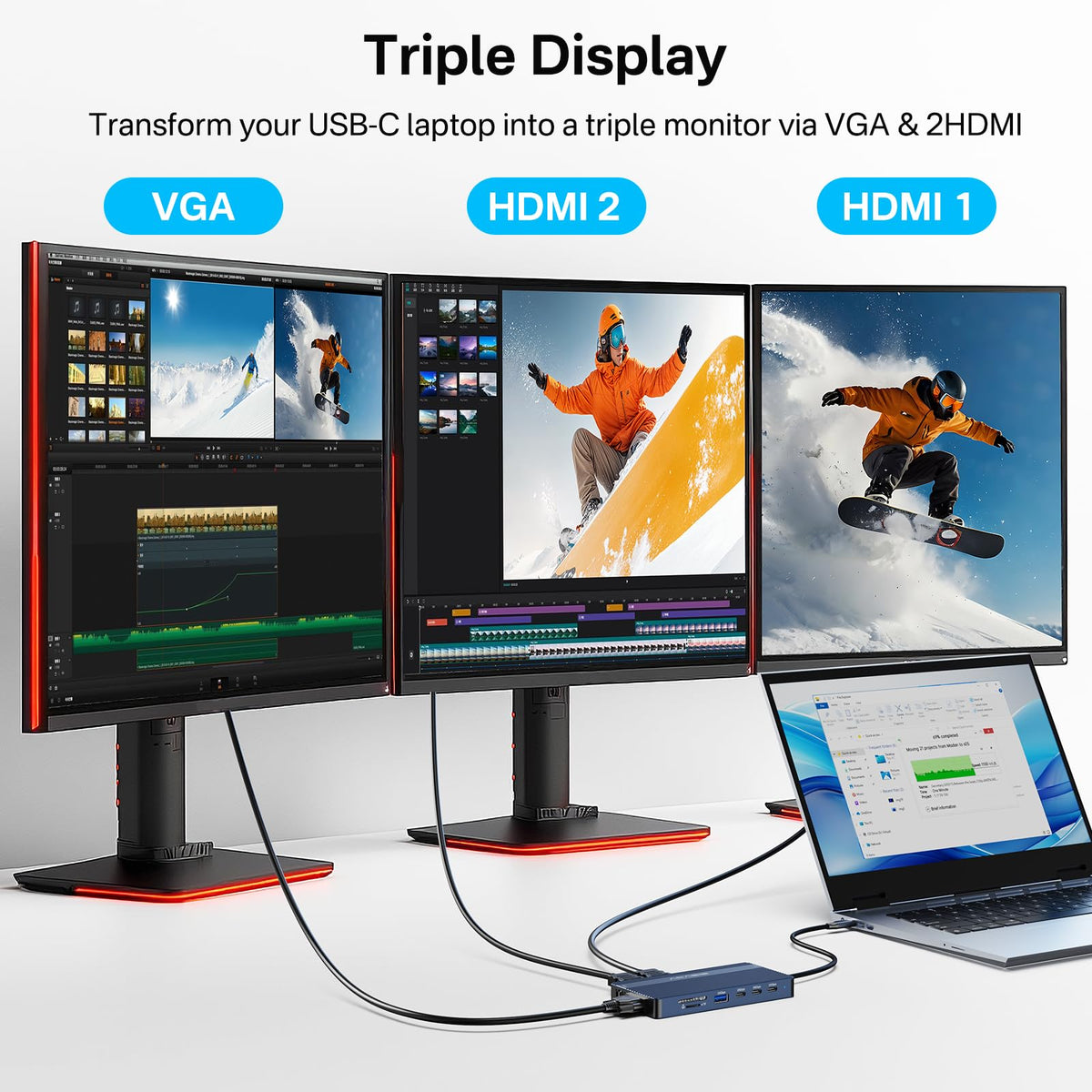 ACASIS on a home office desk illustrating tidy setup and improved productivity benefit