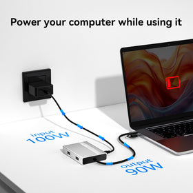ACASIS dual HDMI dock compatible with macOS and Windows devices for flexible setup.