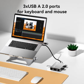 ACASIS dual HDMI dock with DisplayLink driver installation.
