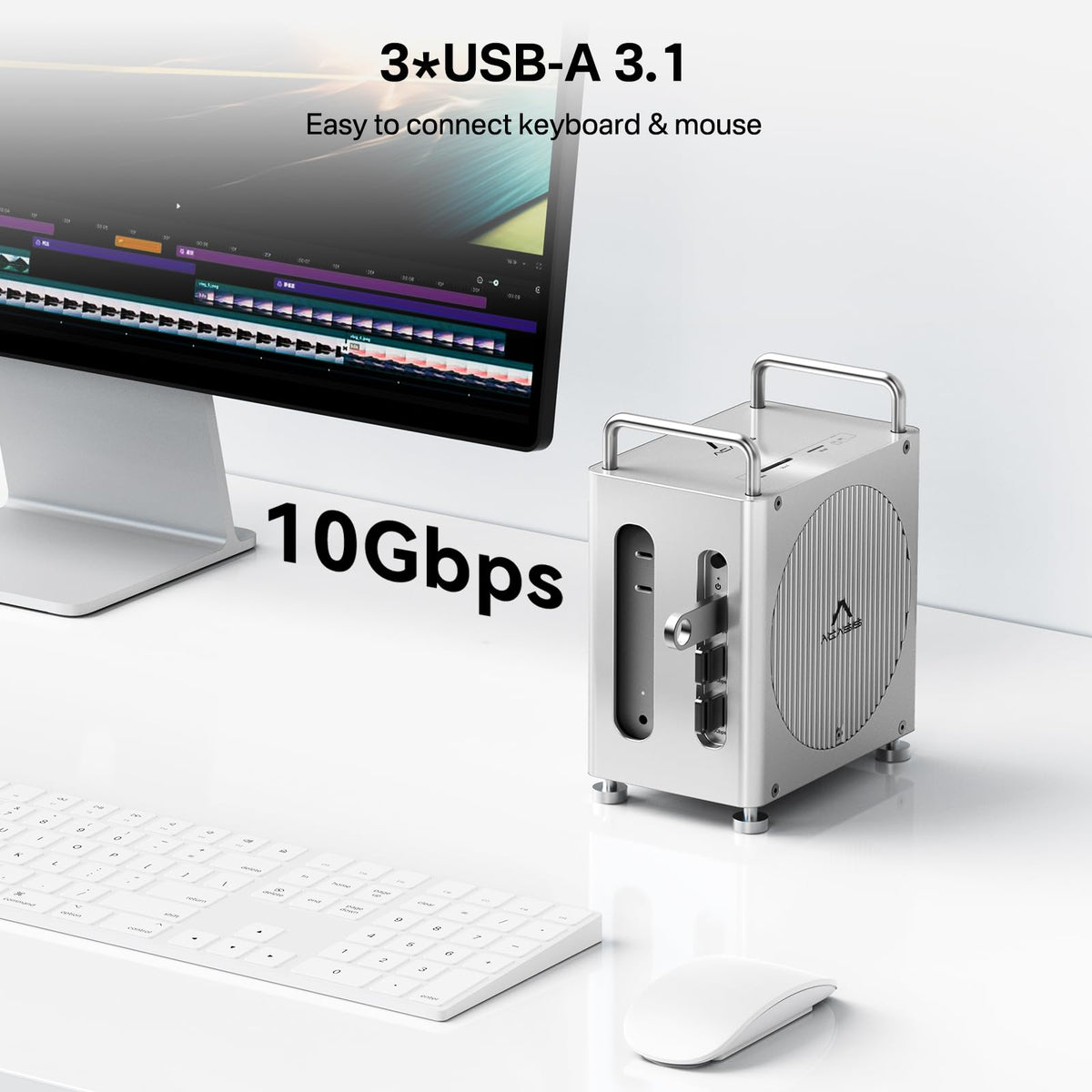 ACASIS Mac mini M4 dock includes SD/TF card readers for quick transfers.