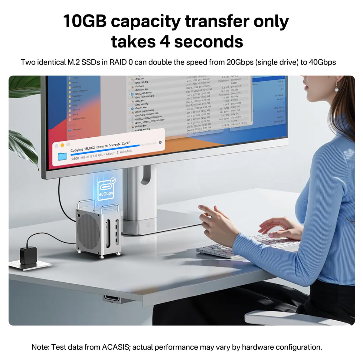 ACASIS dock offers three USB-A 10Gbps ports for peripherals.
