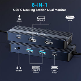ACASIS 100W PD charging powers your laptop while connected to the dock.