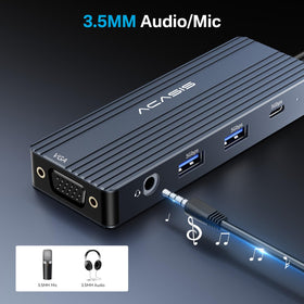 ACASIS docking with 3.5mm audio for multimedia use.