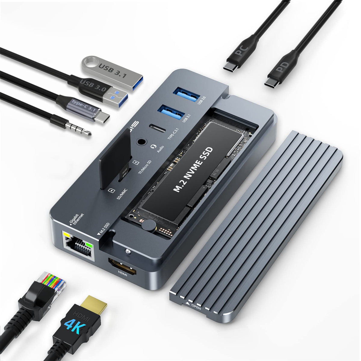 ACASIS USB-C docking station with 4K HDMI output for crisp video